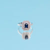 18ct White Gold Sapphire Ring with 0.80ct of Diamonds Rings Bevilles 