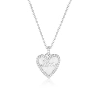 GEORGINI REFLECTION ENAMEL LOVE HEART PENDANT SILVER Georgini 
