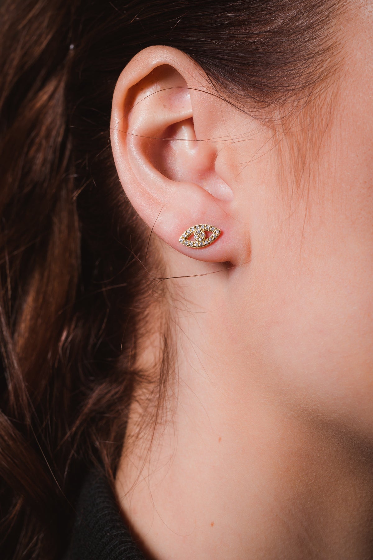GEORGINI ROCK STAR EVIL EYE GOLD EARRINGS Georgini 