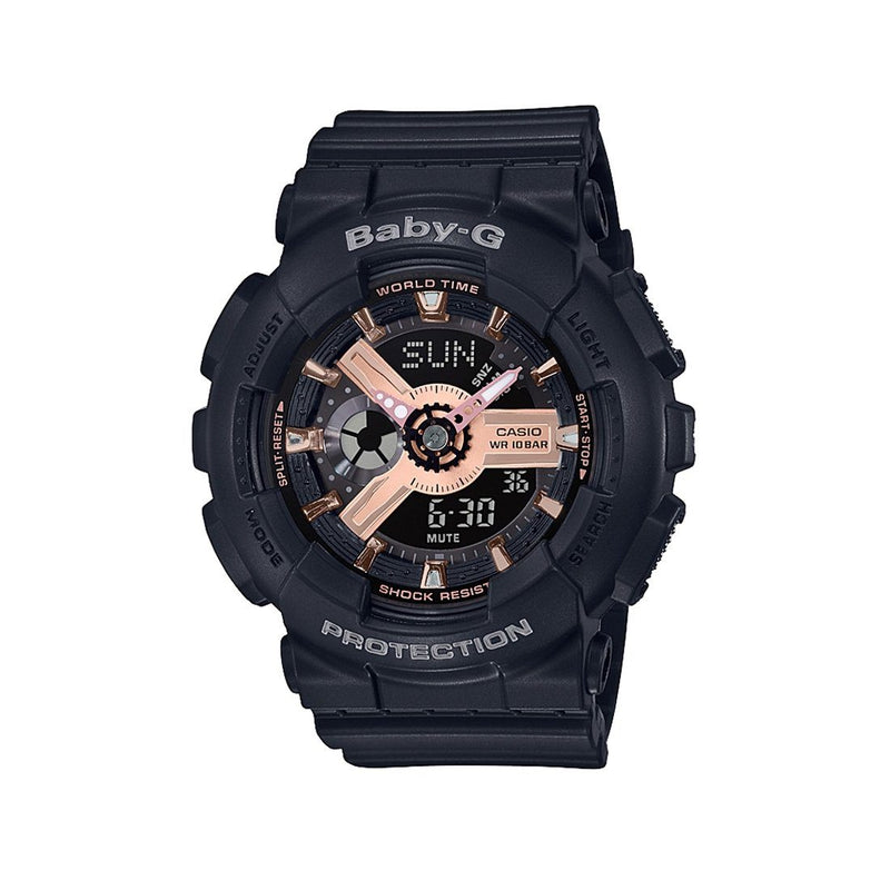Casio Baby G Analog-Digital Black Rose Gold Watch BA-110RG-1ADR Watches Casio 