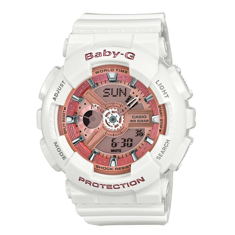 Casio Baby-G DUO Bronze Dial White Rubber Band Watch Watches Casio 