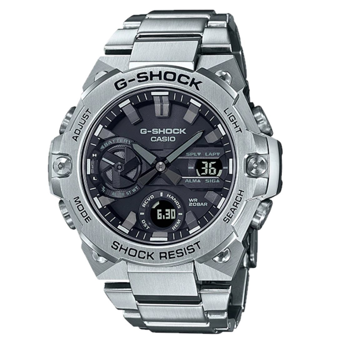 Casio G Shock G Steel Silver and Black Watch GST-B400D-1ADR Watches Casio 