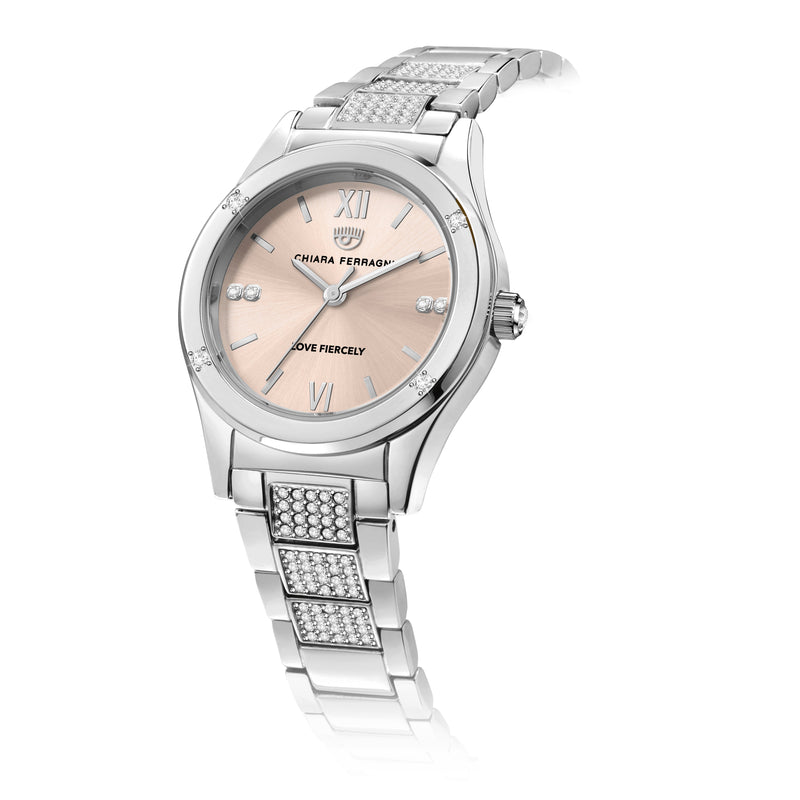 Chiara Ferragni Contamporary Silver Rose 32mm Watch Bevilles Jewellers 