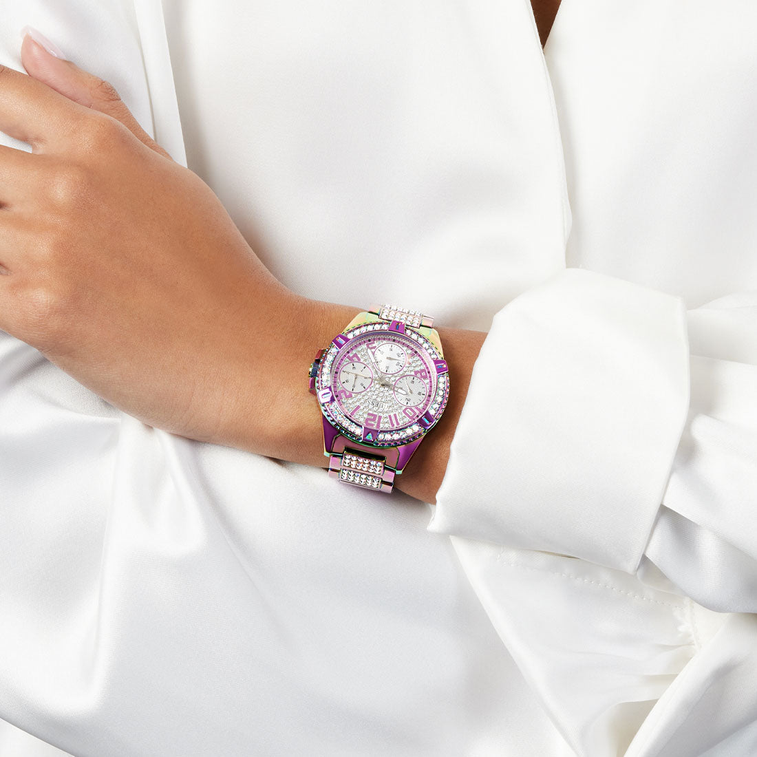 Guess Ladies Frontier Crystal Multi Colour Glitz Watch GW0044L1 Watches Guess 