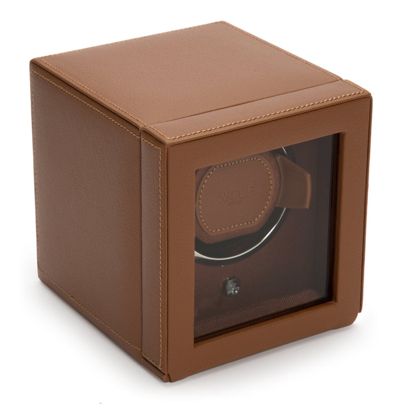 Wolf Cub Winder with Cover Cognac Watch Winder Wolf 