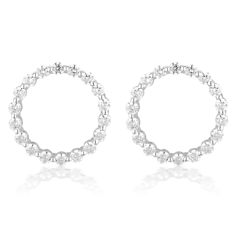 LARGE CIRCLE OF LIFE EARRING - SILVER Bevilles Jewellers 
