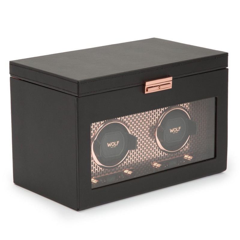 Wolf Axis Double Winder with Storage Copper Plated Watch Winder Wolf 