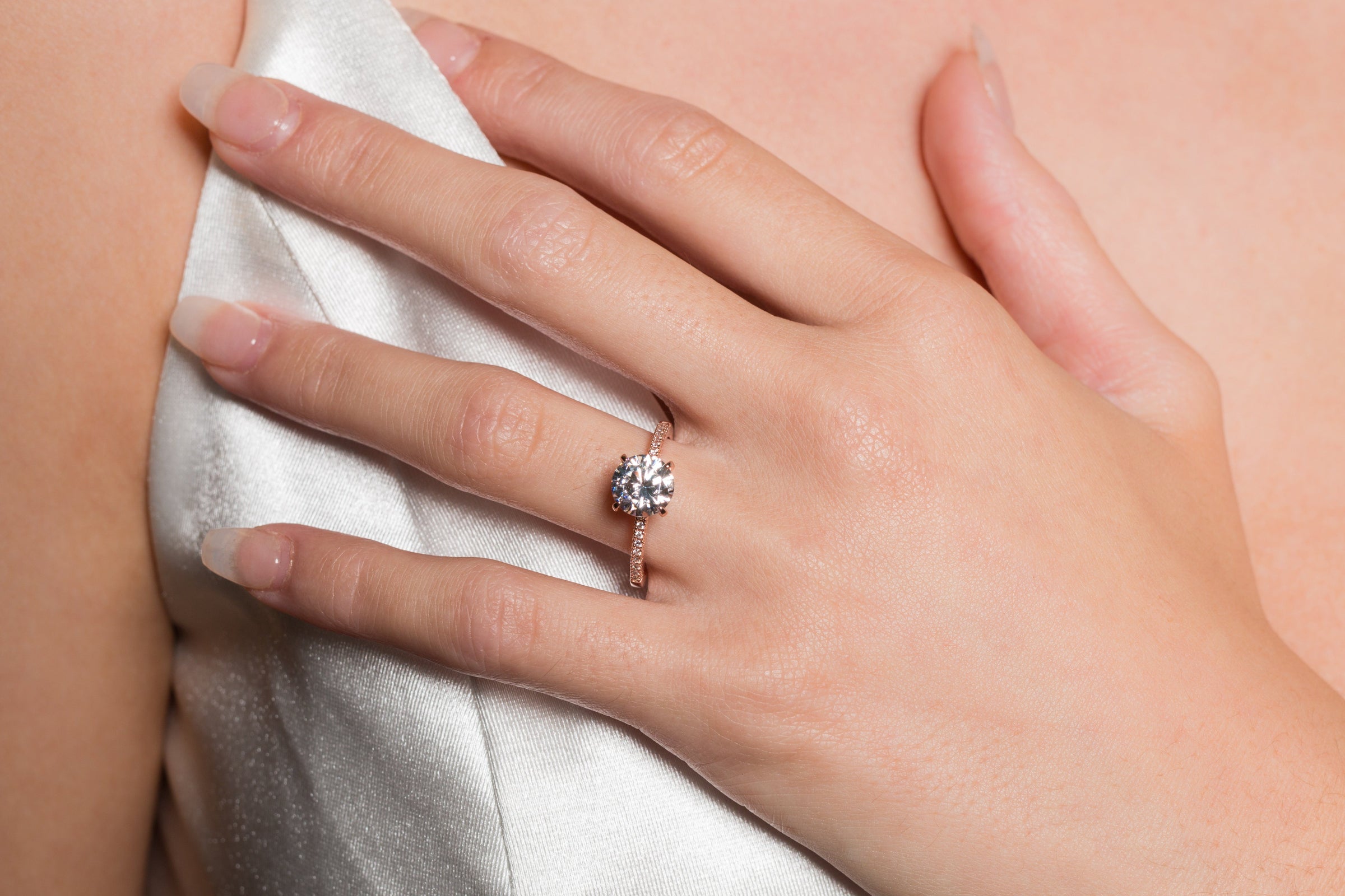 GEORGINI ICONIC BRIDAL FRANCESCA RING ROSE GOLD Bevilles Jewellers 