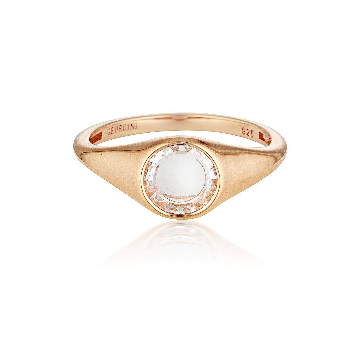 GEORGINI NOEL NIGHTS SLICED STONE RING ROSE GOLD Bevilles Jewellers 