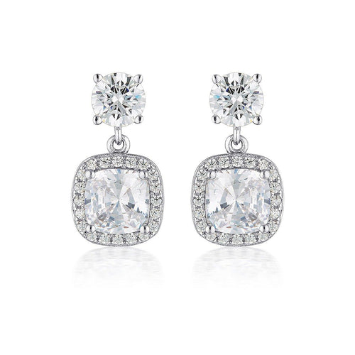 WHITE CZ RHODIUM 3MILS EARRING Bevilles Jewellers 