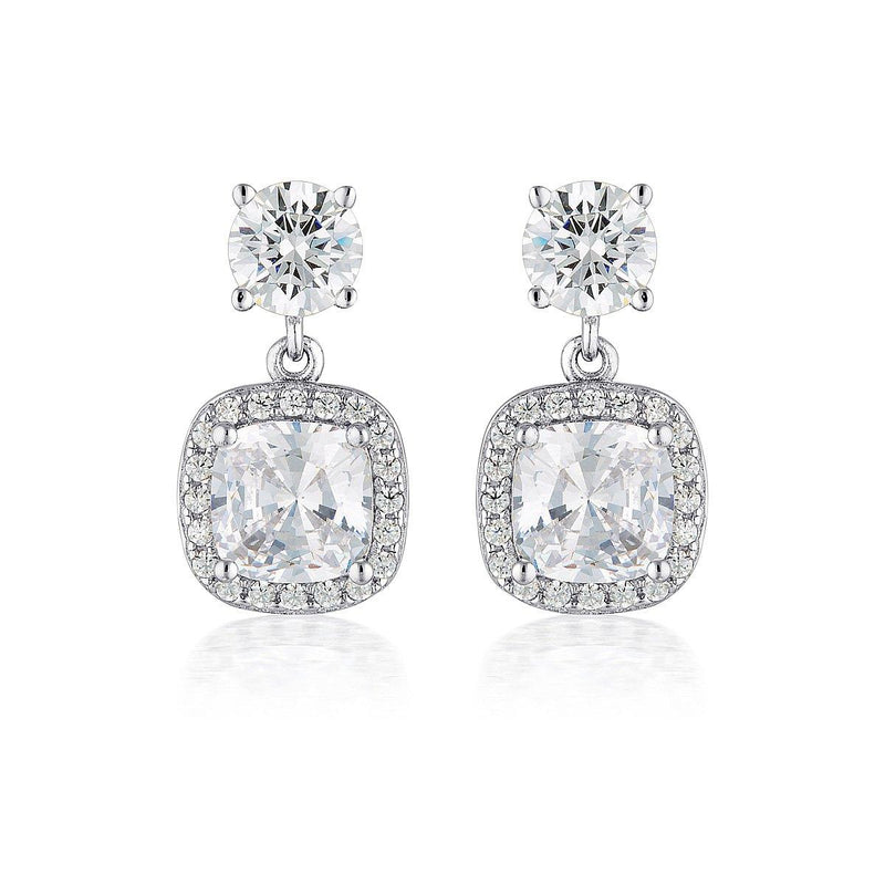 WHITE CZ RHODIUM 3MILS EARRING Bevilles Jewellers 