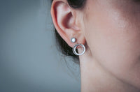 GEORGINI REFLECTION CIRCLES EARRING SILVER & WHITE ENAMEL Georgini 