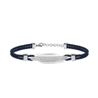 Maserati Signature Men's Blue Leather Bracelet Bevilles Jewellers 