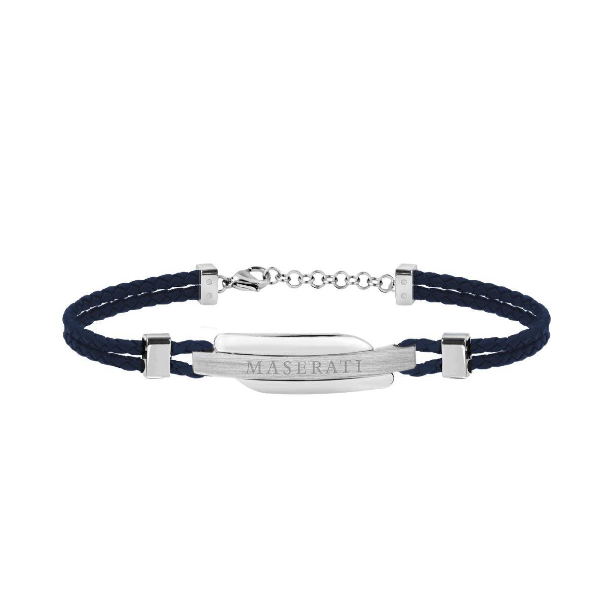 Maserati Signature Men's Blue Leather Bracelet Bevilles Jewellers 