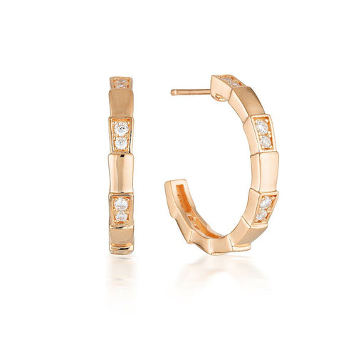 GEORGINI EMILIO VEGA ROSE GOLD HOOP EARRINGS Bevilles Jewellers 