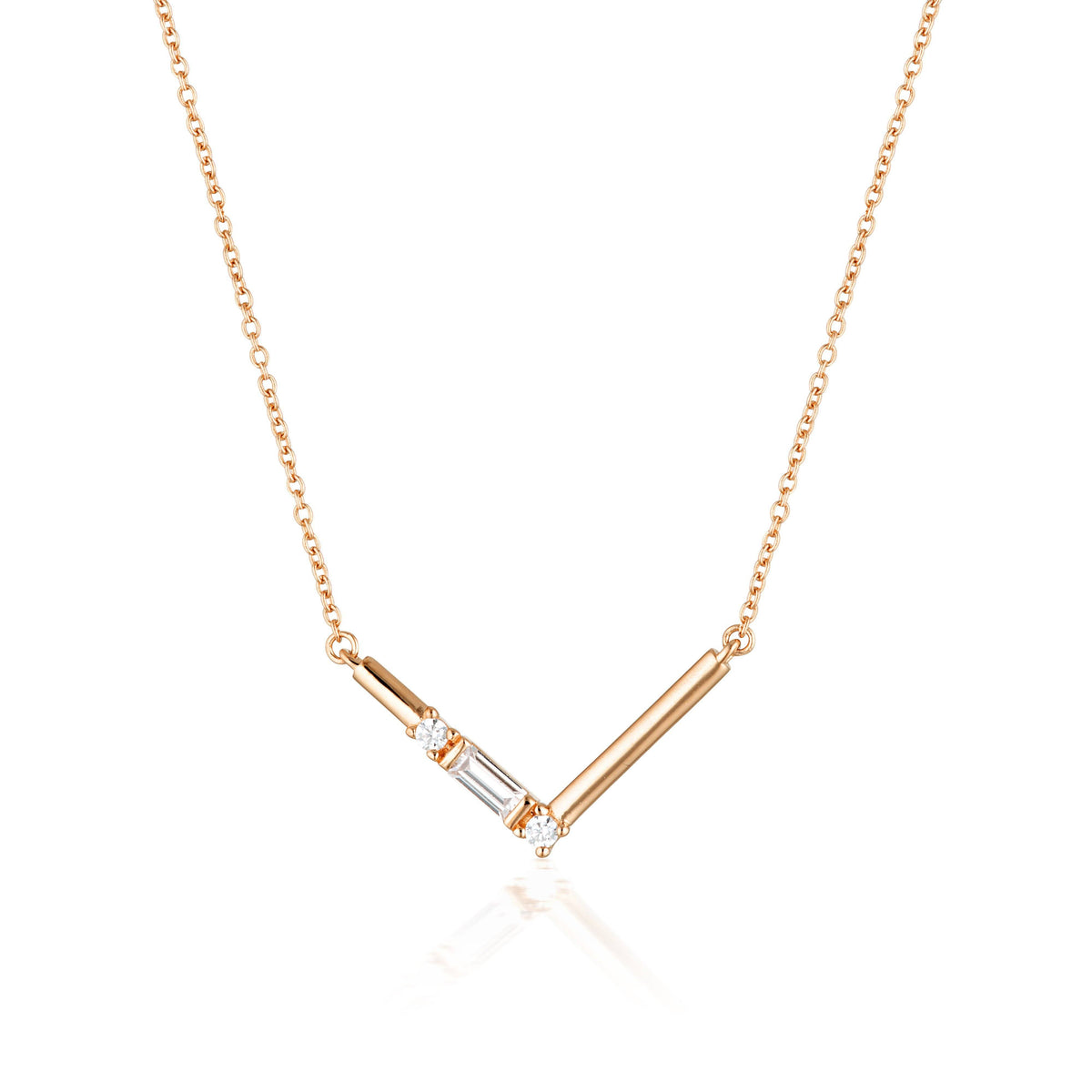 GEORGINI THE LAYERED EDIT TIGA NECKLACE ROSE GOLD Bevilles Jewellers 