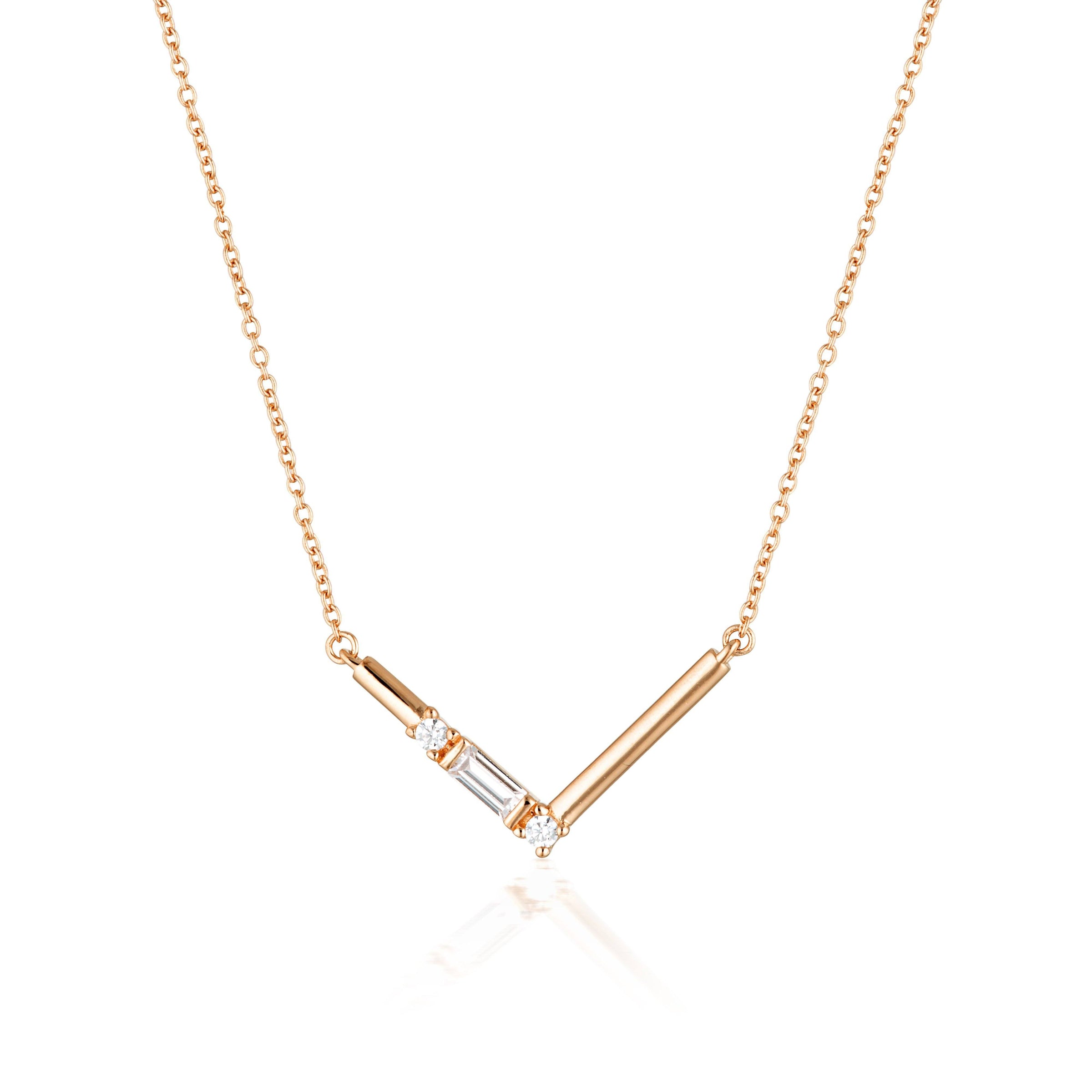 GEORGINI THE LAYERED EDIT TIGA NECKLACE ROSE GOLD Bevilles Jewellers 