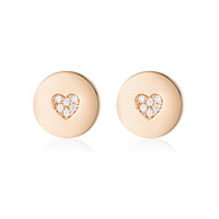 GEORGINI ROCK STAR HEART DISC ROSE GOLD EARRINGS Georgini 