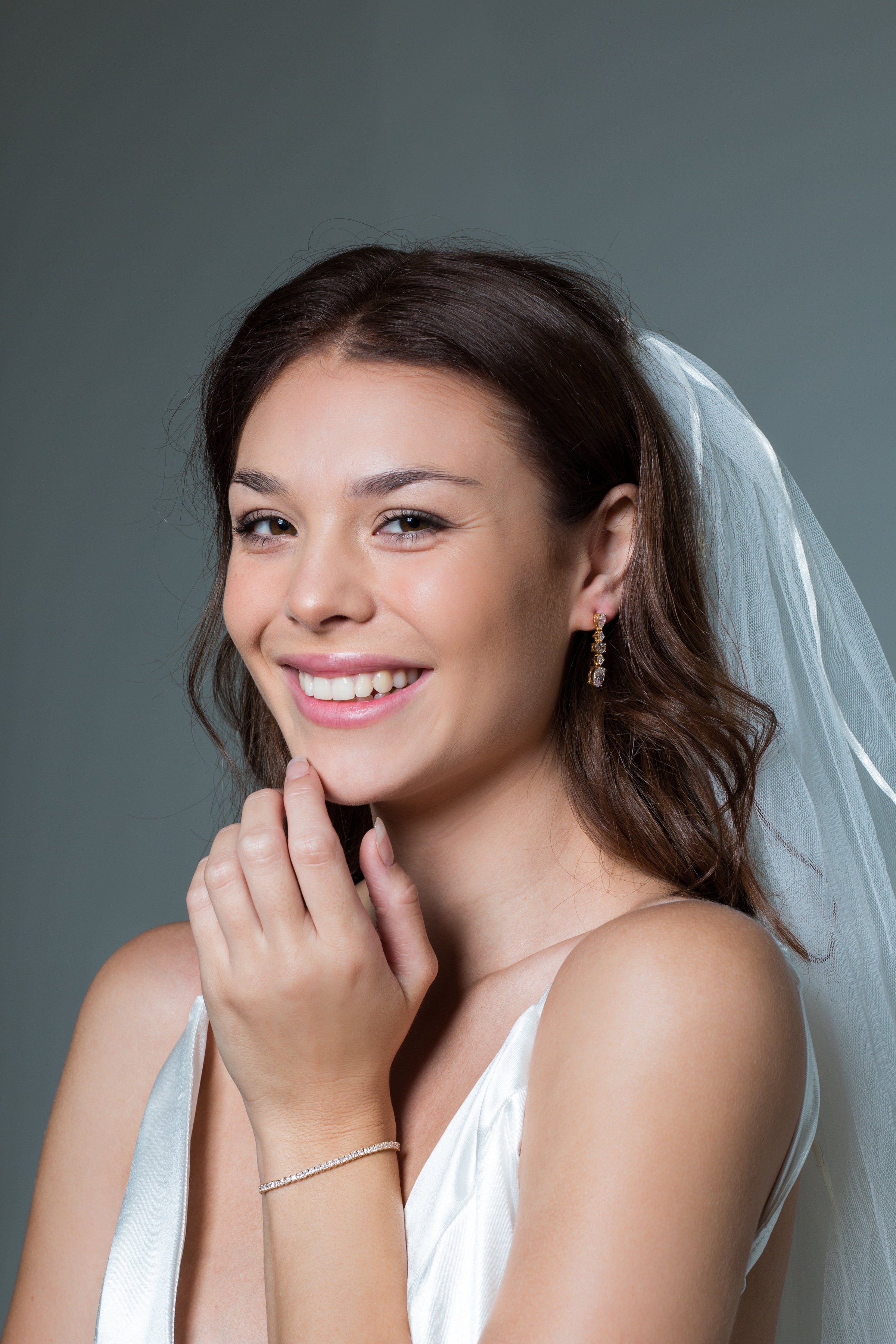 GEORGINI ICONIC BRIDAL CHRISTINA EARRINGS GOLD Bevilles Jewellers 