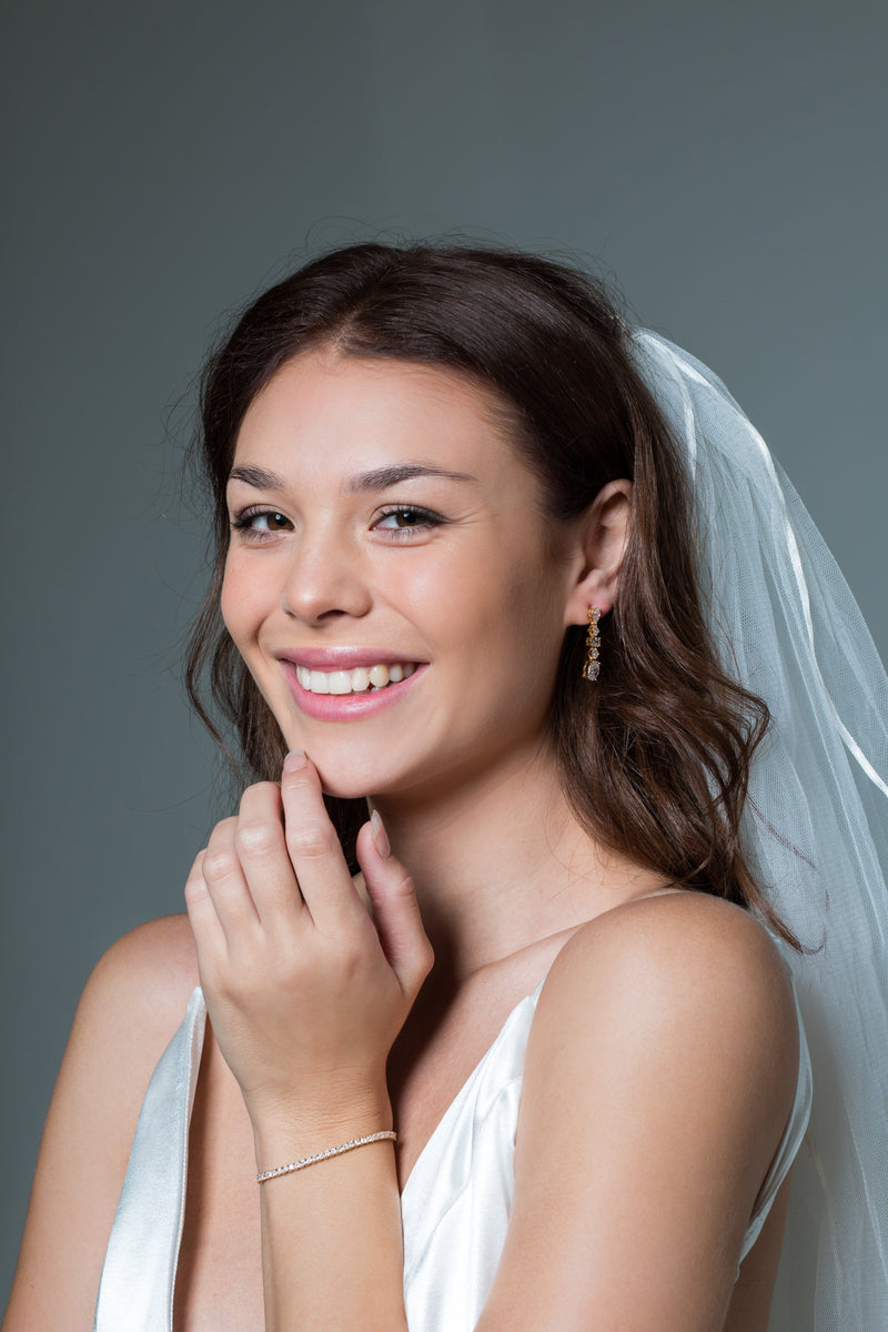 GEORGINI ICONIC BRIDAL CHRISTINA EARRINGS GOLD Bevilles Jewellers 