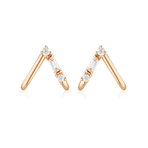 GEORGINI THE LAYERED EDIT TIGA EARRINGS ROSE GOLD Bevilles Jewellers 