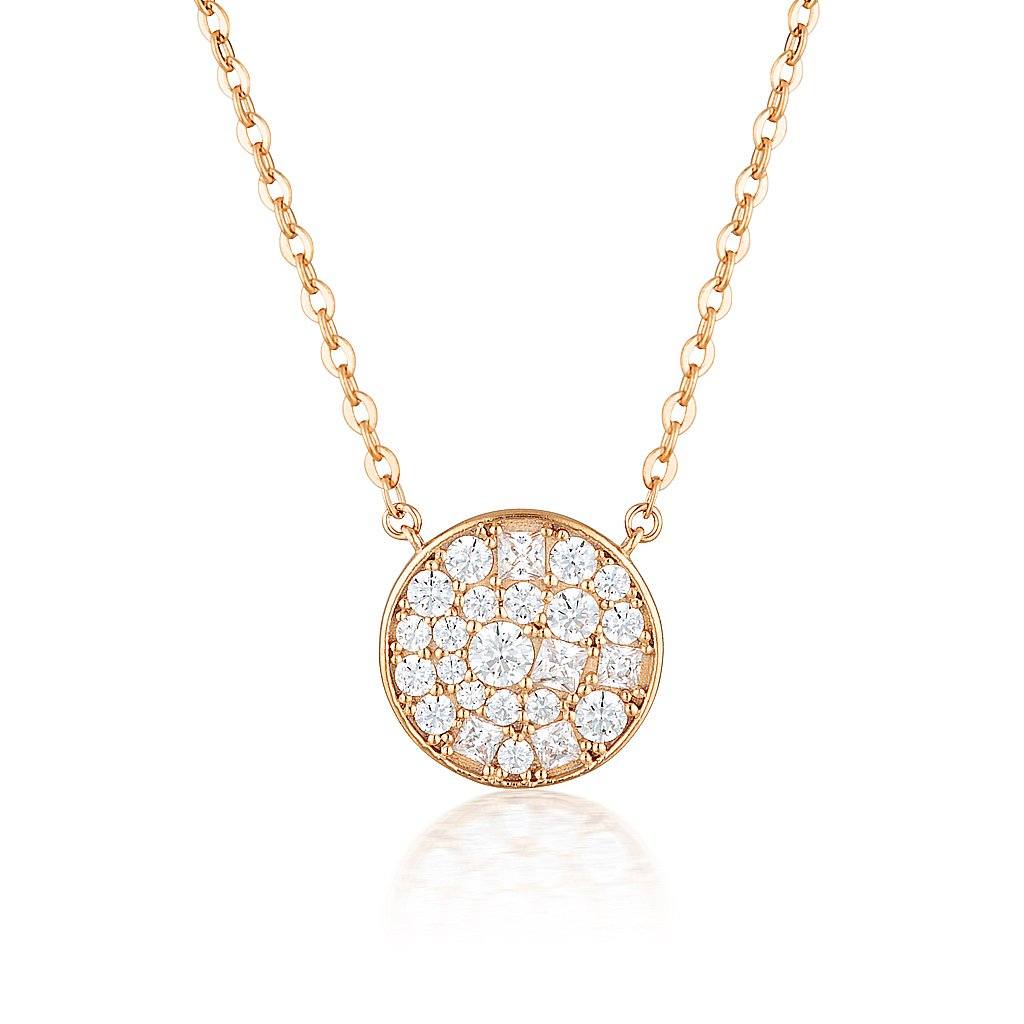 MOSAIC DISC ROSE GOLD PENDANT Bevilles Jewellers 