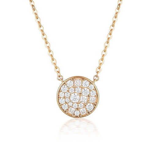 MOSAIC DISC ROSE GOLD PENDANT Bevilles Jewellers 