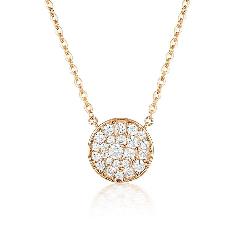 MOSAIC DISC ROSE GOLD PENDANT Bevilles Jewellers 