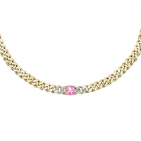 Chiara Ferragni Chain Collection Pink Stone Gold Necklace Bevilles Jewellers 