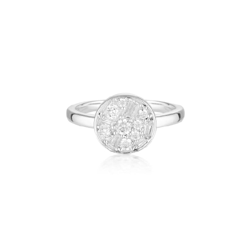 Georgini - Mosaic Disc Sterling Silver Cubic Zirconia Ring Bevilles Jewellers 