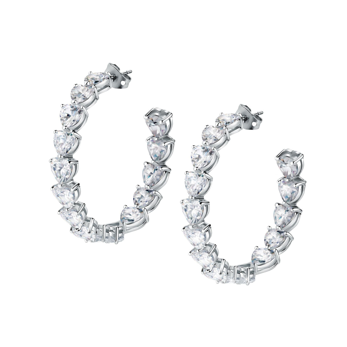 Chiara Ferragni Diamond Heart White Heart Big Hoop Earrings Bevilles Jewellers 