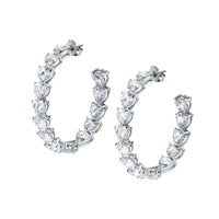 Chiara Ferragni Diamond Heart White Heart Big Hoop Earrings Bevilles Jewellers 
