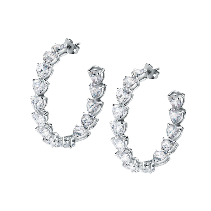 Chiara Ferragni Diamond Heart White Heart Big Hoop Earrings Bevilles Jewellers 