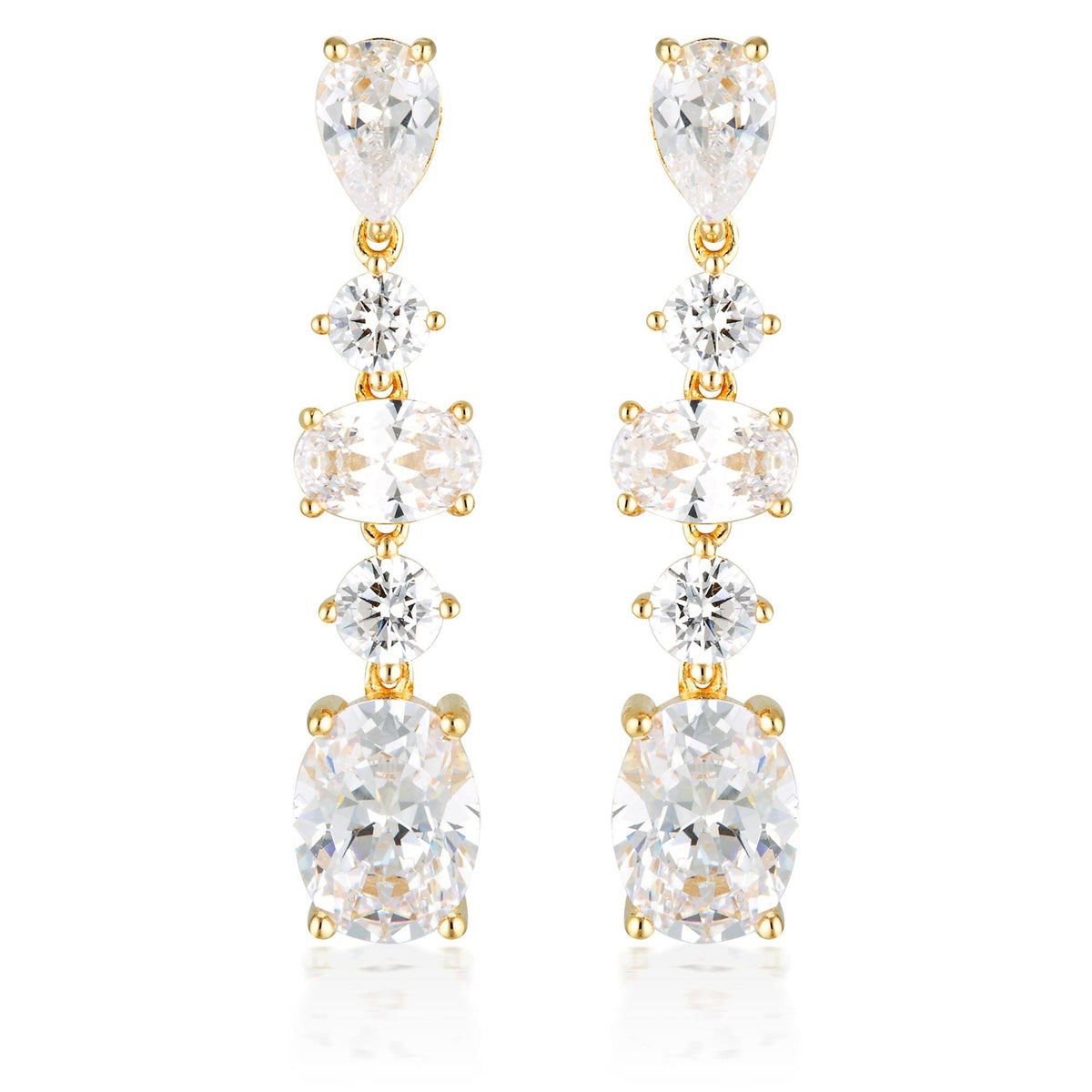 GEORGINI ICONIC BRIDAL CHRISTINA EARRINGS GOLD Bevilles Jewellers 
