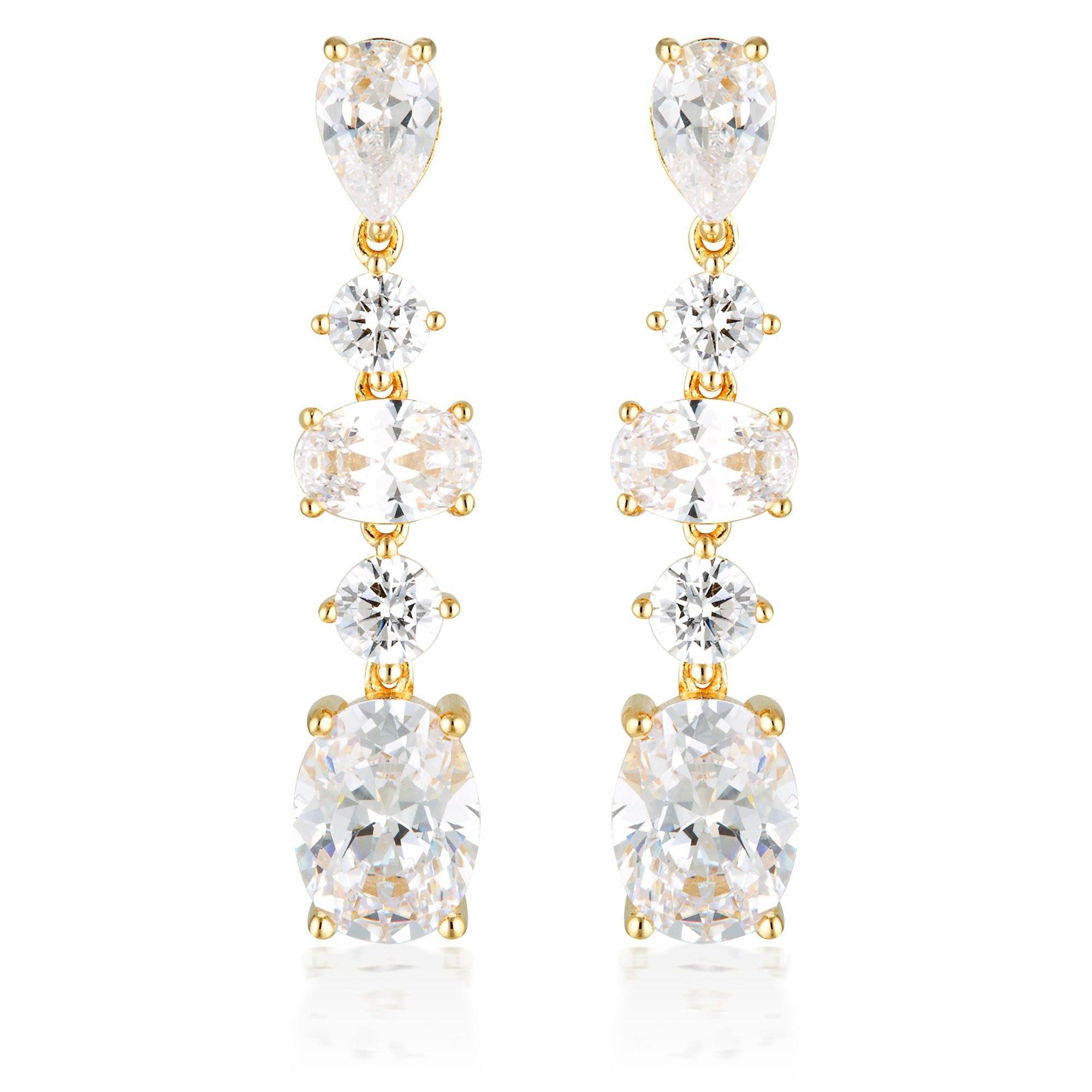 GEORGINI ICONIC BRIDAL CHRISTINA EARRINGS GOLD Bevilles Jewellers 