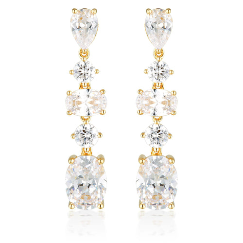 GEORGINI ICONIC BRIDAL CHRISTINA EARRINGS GOLD Bevilles Jewellers 