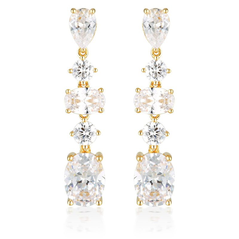 GEORGINI ICONIC BRIDAL CHRISTINA EARRINGS GOLD Bevilles Jewellers 