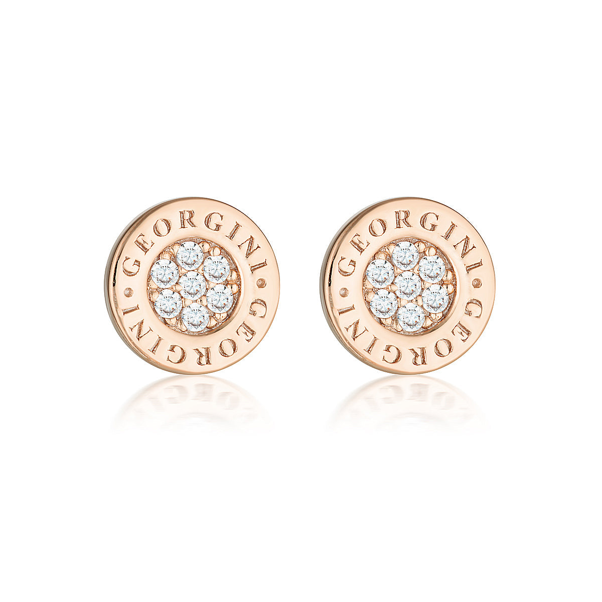 GEORGINI REFLECTION SIGNATURE STUD ROSE GOLD Georgini 
