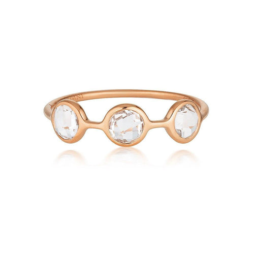 Georgini - Kiklo Rose Gold White Topaz Ring Bevilles Jewellers 