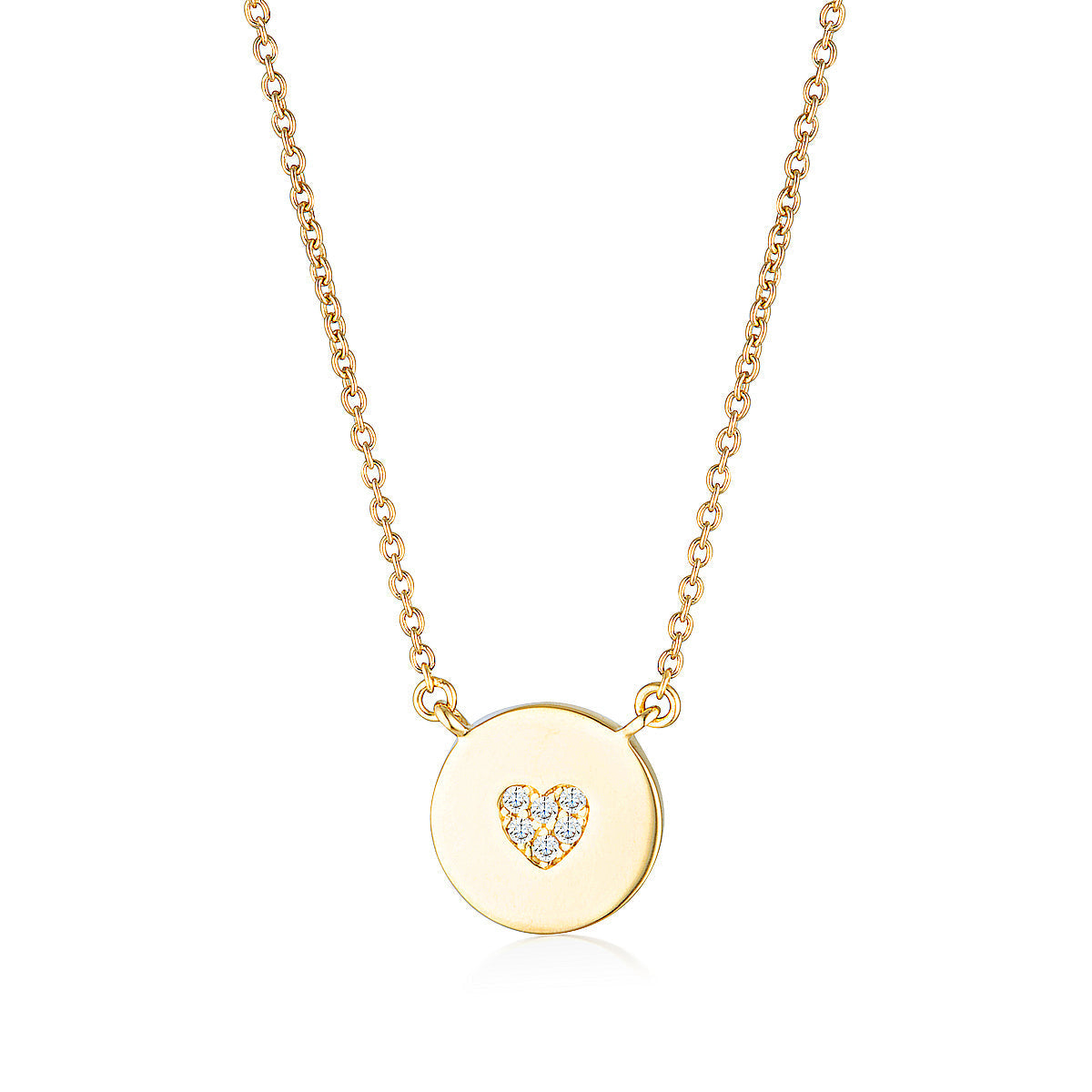 GEORGINI ROCK STAR HEART DISC GOLD PENDANT Bevilles Jewellers 