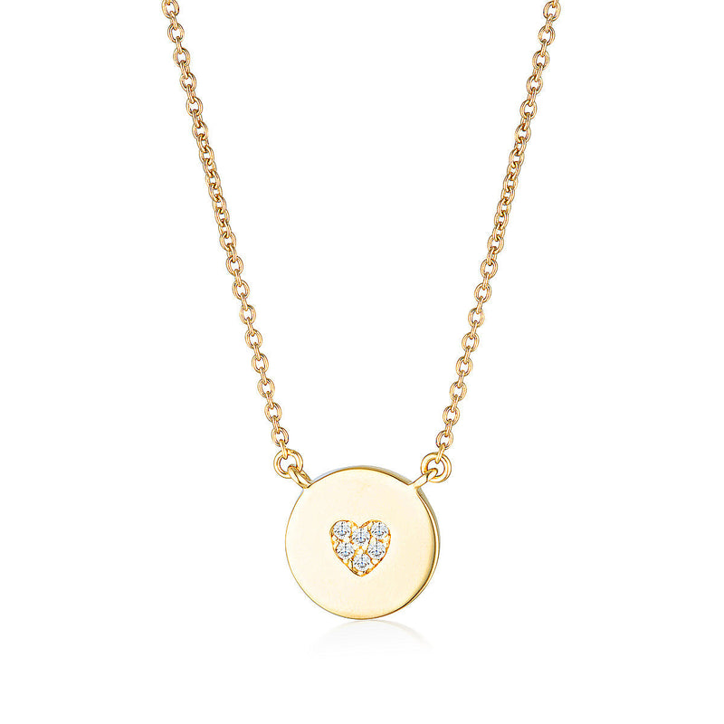 GEORGINI ROCK STAR HEART DISC GOLD PENDANT Bevilles Jewellers 