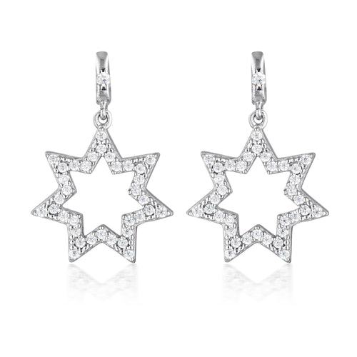 GEORGINI COMMONWEALTH COLLECTION STAR EARRINGS SILVER Bevilles Jewellers 