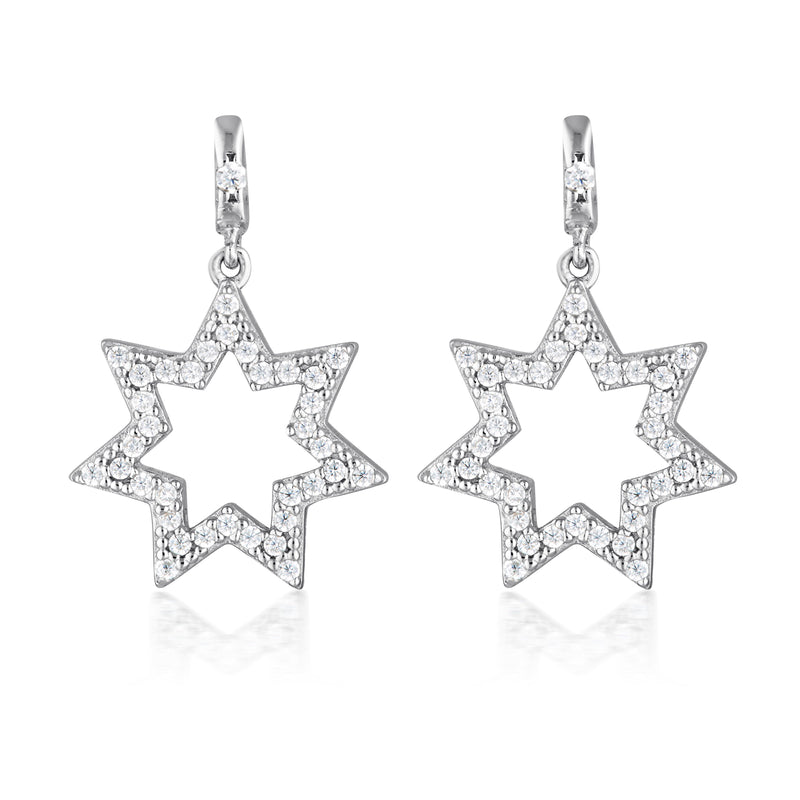 GEORGINI COMMONWEALTH COLLECTION STAR EARRINGS SILVER Bevilles Jewellers 