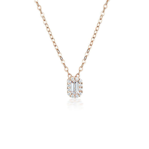WHITE CZ ROSE GOLD 20MILS PENDANT Bevilles Jewellers 