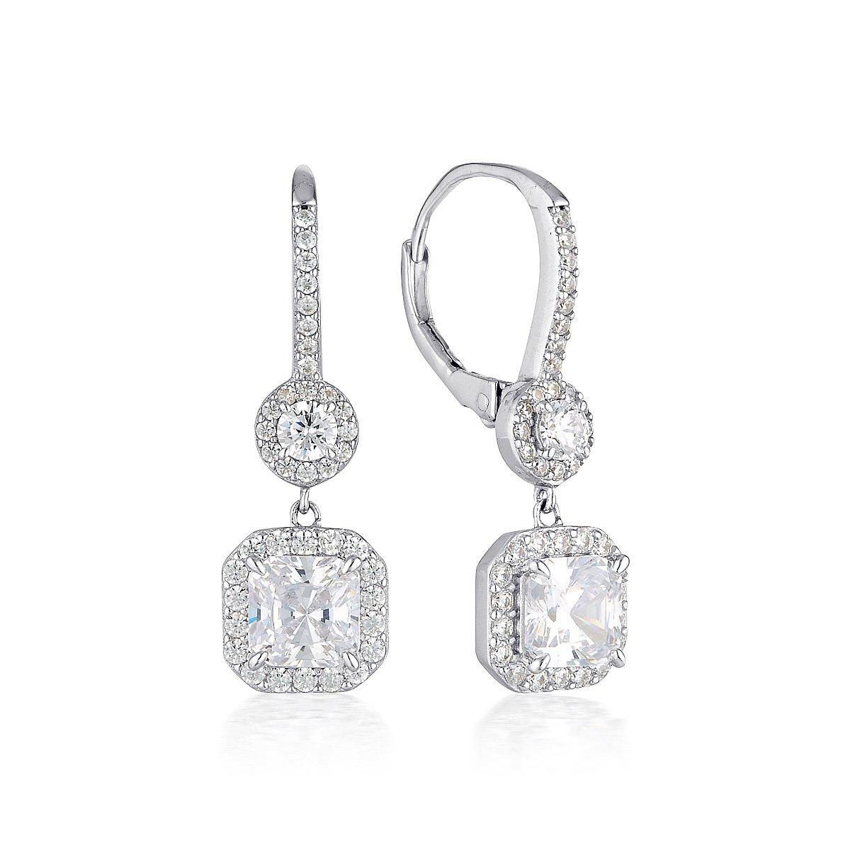 WHITE CZ RHODIUM 3MILS EARRING Bevilles Jewellers 