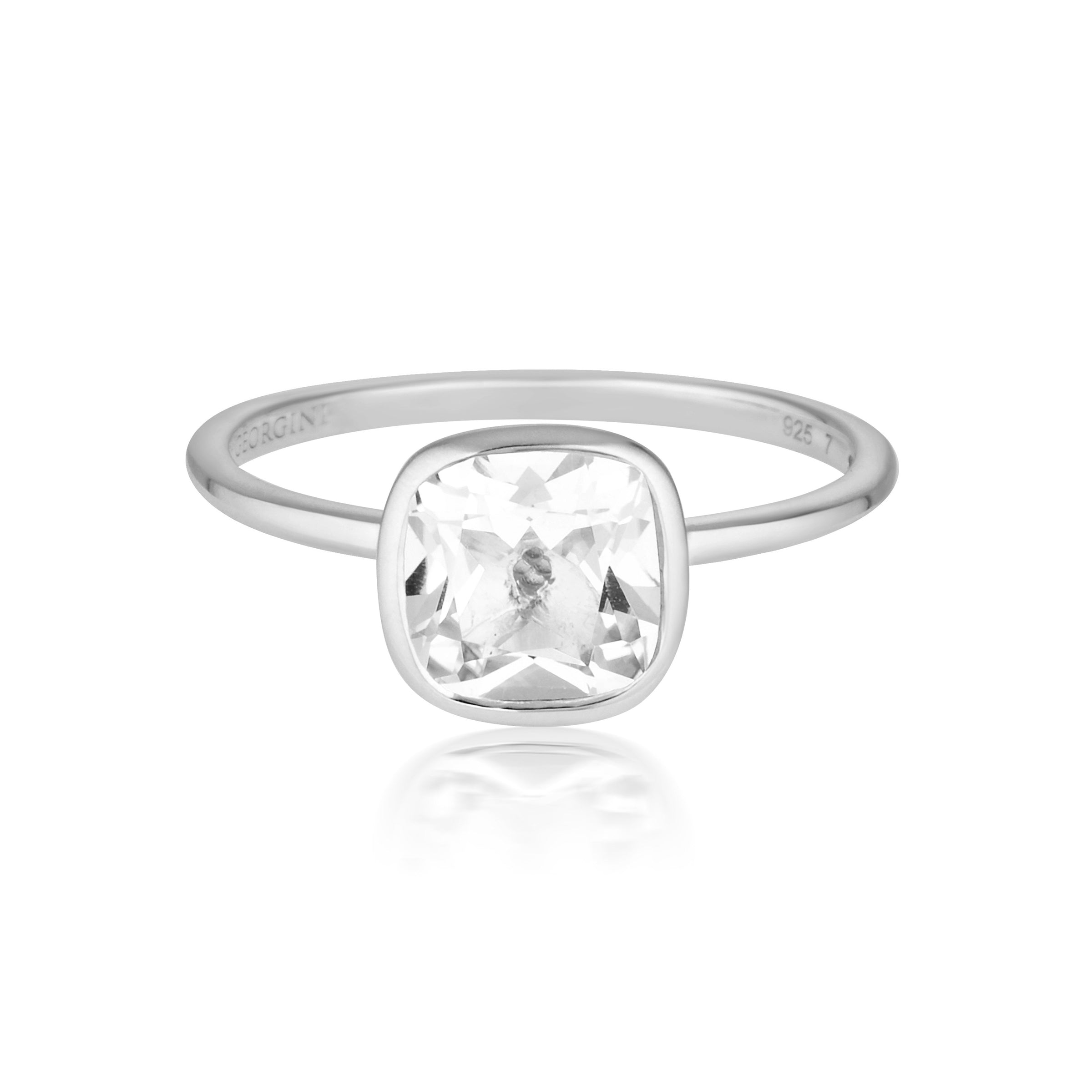 Georgini - Doros Sterling Silver White Topaz Ring Bevilles Jewellers 9 