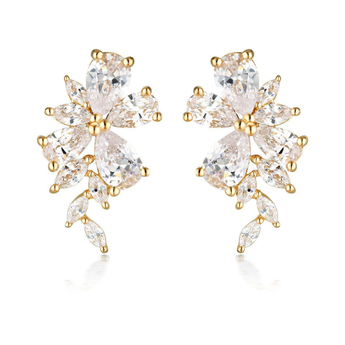 GEORGINI ICONIC BRIDAL HYACINTH EARRINGS GOLD Bevilles Jewellers 