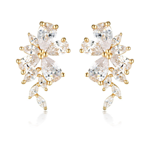 GEORGINI ICONIC BRIDAL HYACINTH EARRINGS GOLD Bevilles Jewellers 