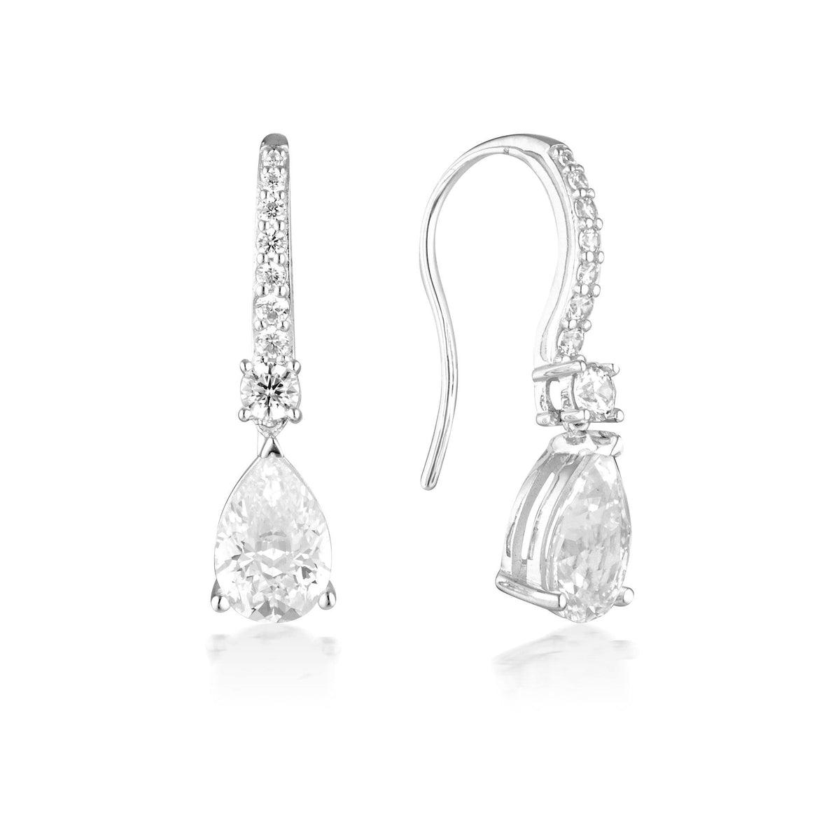GEORGINI ICONIC BRIDAL ELIZABETH EARRINGS SILVER Bevilles Jewellers 