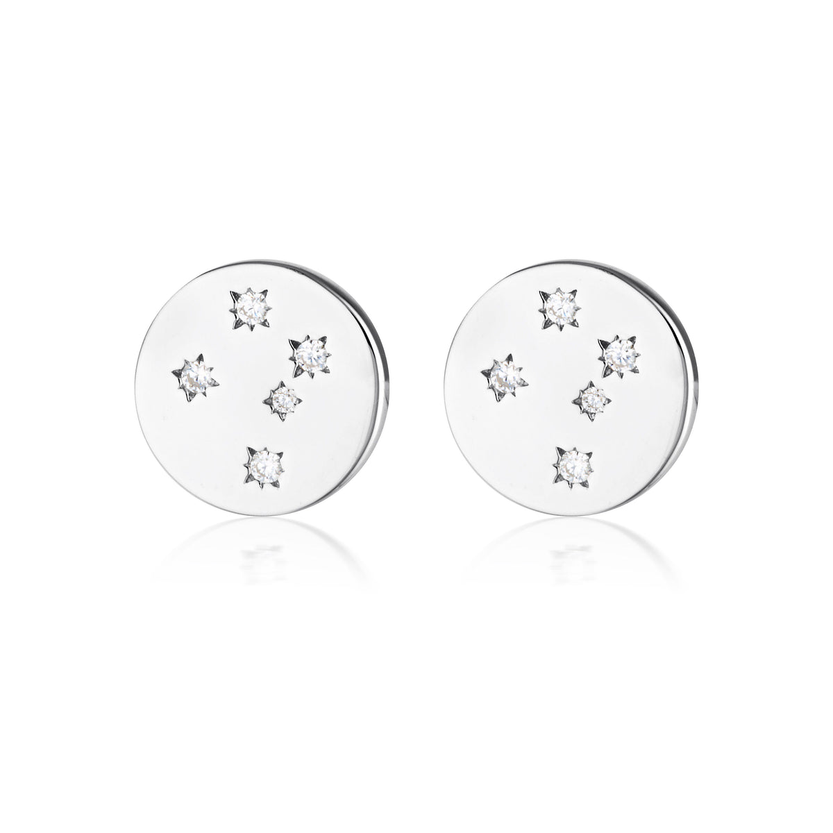GEORGINI COMMONWEALTH COLLECTION SOUTHERN CROSS EARRINGS SILVER Bevilles Jewellers 
